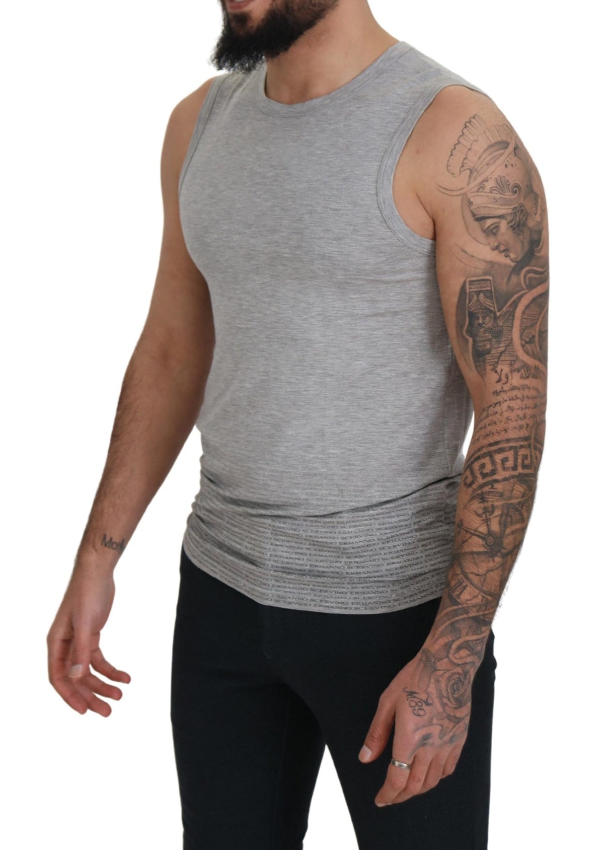 Ermanno Scervino Chic Gray Sleeveless Crewneck Tee