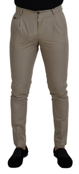 Dolce & Gabbana Stunning Beige Italian Cotton Trousers