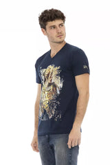 Trussardi Action Blue Cotton Men T-Shirt