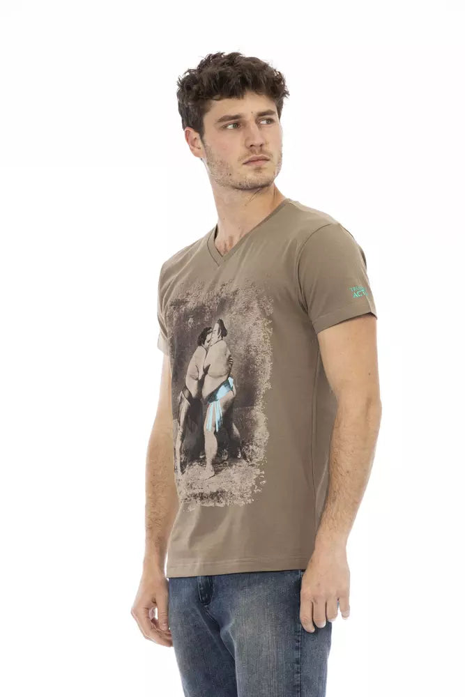 Trussardi Action Brown Cotton Men T-Shirt