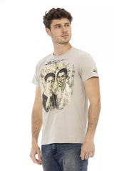 Trussardi Action Beige Cotton Men T-Shirt