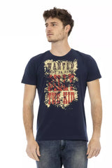 Trussardi Action Blue Cotton Men T-Shirt