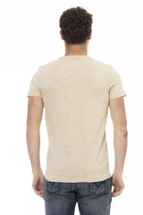 Trussardi Action "Beige Cotton Men T-Shirt"