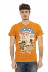 Trussardi Action Orange Cotton Men T-Shirt