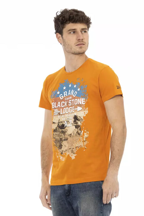 Trussardi Action Orange Cotton Men T-Shirt