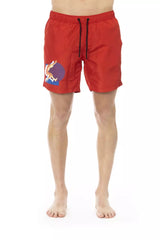 Bikkembergs Red Polyester Men Swim Short