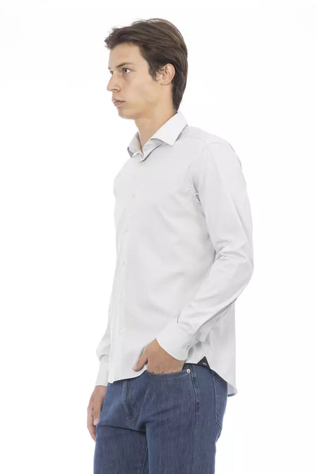 Baldinini Trend Gray Cotton Men Shirt