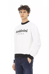 Baldinini Trend White Cotton Men Sweater