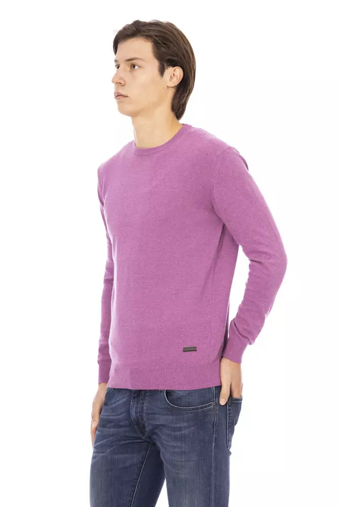 Baldinini Trend Purple Wool Men Sweater