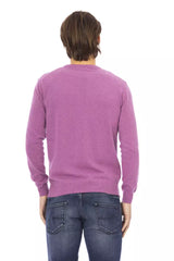 Baldinini Trend Purple Wool Men Sweater