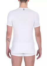 Bikkembergs White Cotton Men T-Shirt