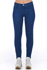 Frankie Morello Blue Cotton Women Skinny Jean