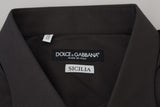 Dolce & Gabbana Elegant Gray Sicilia Slim Fit Dress Shirt