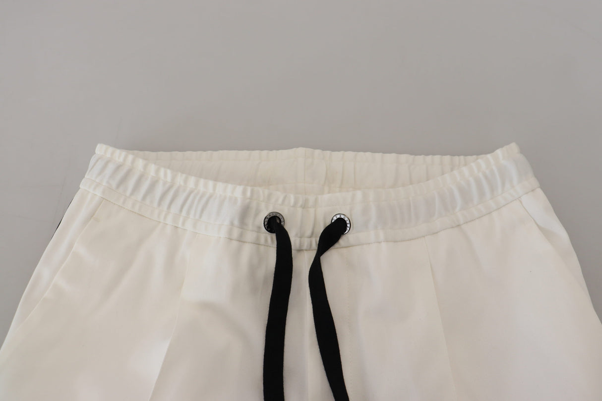 Dolce & Gabbana Elegant White Cotton Jogger Pants