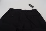 Dolce & Gabbana Sleek Black Italian Designer Pants with Side Buckle