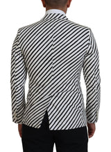 Dolce & Gabbana Elegant White Striped Single Breasted Blazer