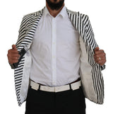 Dolce & Gabbana Elegant White Striped Single Breasted Blazer