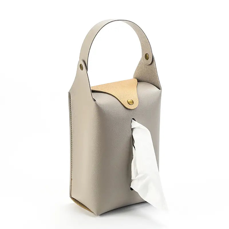 PU Leather Tissue Bag for Car, Home, and Office Use