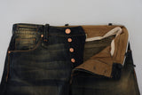 Acht Elegant Blue Washed Denim Pants - Authentic Craftsmanship