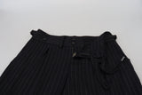 Dolce & Gabbana Elegant Black Striped Wool Blend Trousers