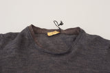 Costume National Sleek Gray Crewneck Pullover Sweater