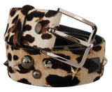 Dolce & Gabbana Elegant Leopard Print Leather Belt