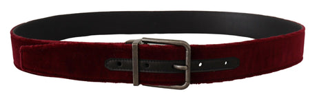 Dolce & Gabbana Velvet Maroon Elegance Belt