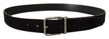 Dolce & Gabbana Elegant Black Leather Grosgrain Belt