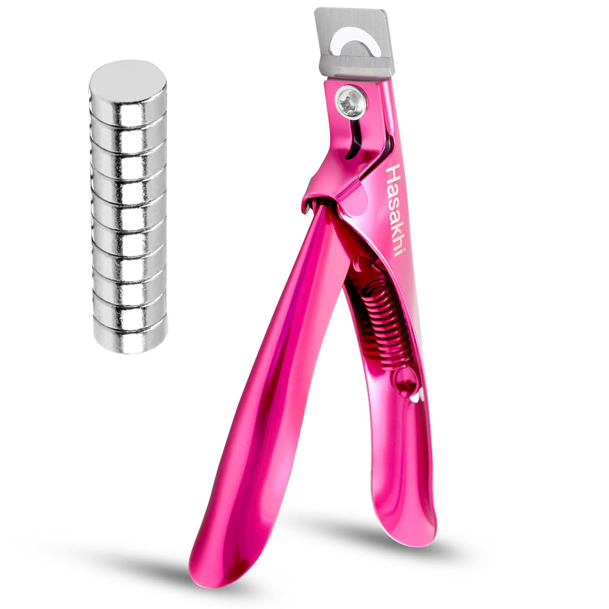 Acrylic Nail Clippers with Magnets Nail Cutters for Nail Tips False Nail Clippers Nail Art Tool Stainless Steel Nail Tip Cutters for Home Salon Nail Art (Rose)