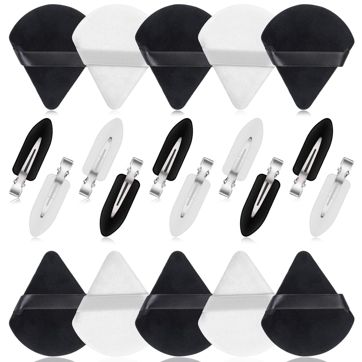 Triangle Makeup Puff and Duckbill Clip Set