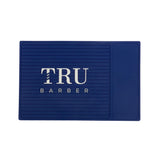 TRU BARBER MAT 14”X 9” (Blue) Flexible PVC Station Mat Professional Mat Salon and Barbershop work Station pads Beauty salon tools hairstylist Counter mat for clippers Anti slip