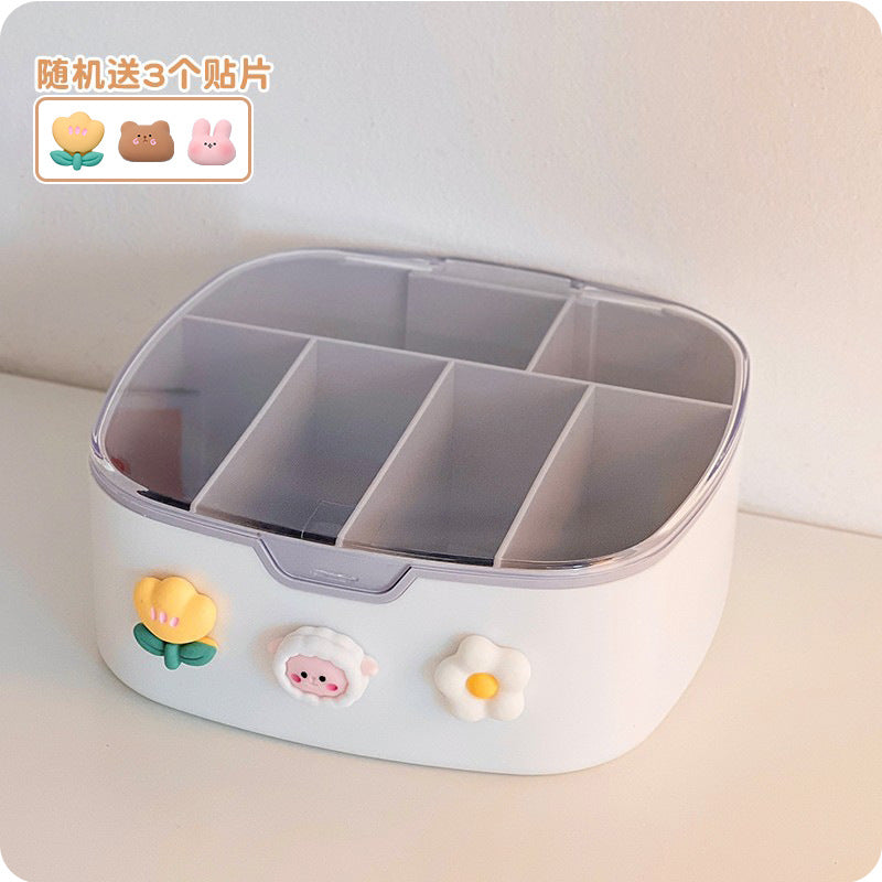 Desktop Organizer Box with Lid for Cables and Accessories