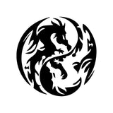 Dragon Yin Yang Tribal Sticker Laptop Window Car Truck Decal | Black | 5.5"