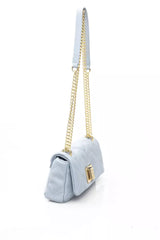 Baldinini Trend Elegant Light Blue Shoulder Bag with Golden Accents