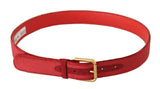 Dolce & Gabbana Elegant Red Suede Designer Belt