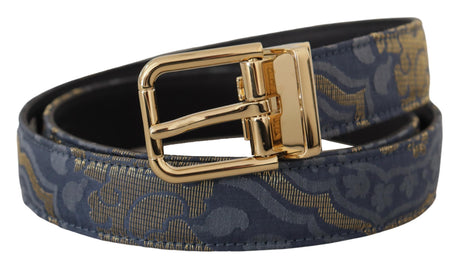 Dolce & Gabbana Elegant Navy Blue Leather Belt