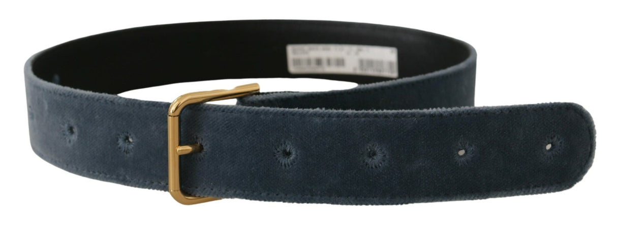 Dolce & Gabbana Elegant Navy Velvet Designer Belt