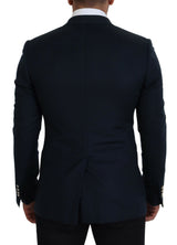 Dolce & Gabbana Elegant Cashmere-Silk Blend Blue Blazer