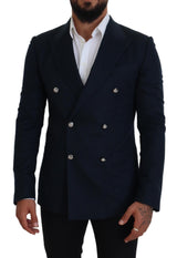 Dolce & Gabbana Elegant Cashmere-Silk Blend Blue Blazer