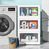Transparent Double Door Folding Clothes Storage Cabinet