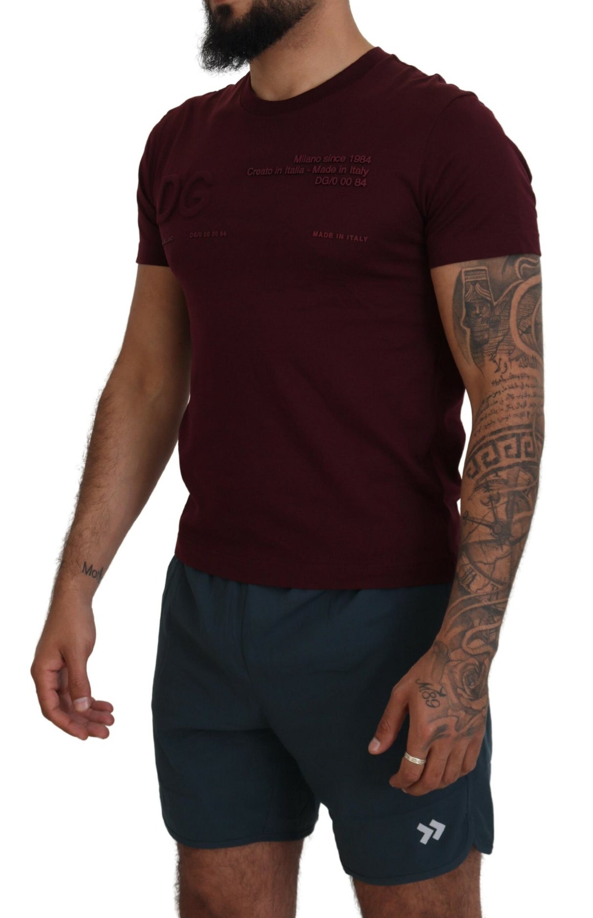 Dolce & Gabbana Elegant Maroon Crew Neck Casual Tee