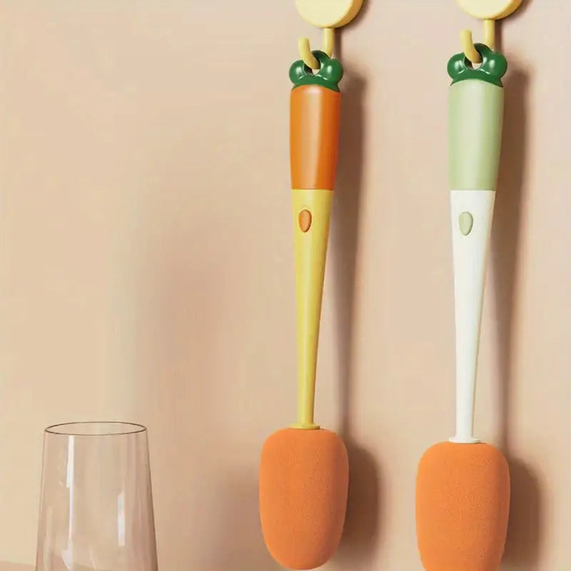 Carrot-Shaped Multifunctional Bottle Cleaning Brush
