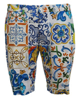 Dolce & Gabbana Majolica Print Casual Chinos Shorts