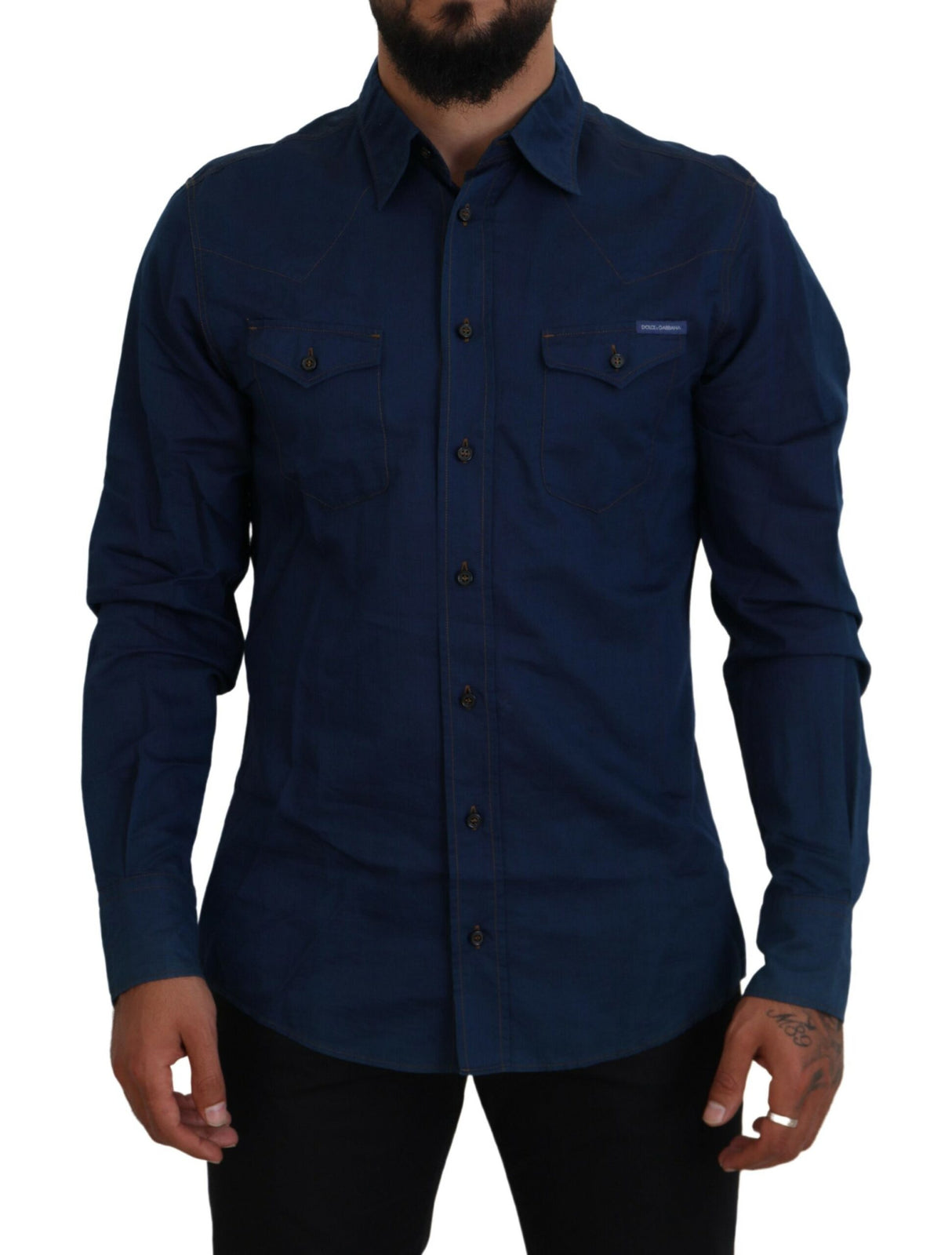 Dolce & Gabbana Elegant Blue Denim Casual Shirt