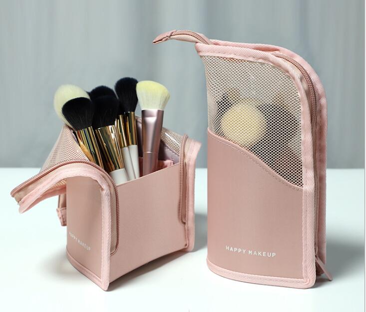 Makeup Brush Organizer Bag - Portable Handheld Pouch