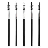 Andibro 5 Pcs Reusable Eyelash Eyebrow Spoolie Brush Mascara Brush Wands Long Handle Lash Brush Applicators Portable Eyelash Brush Makeup Lash Spoolies Set for Lash Extensions