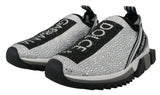 Dolce & Gabbana Silver Rhinestones Sorrento Sneakers Shoes