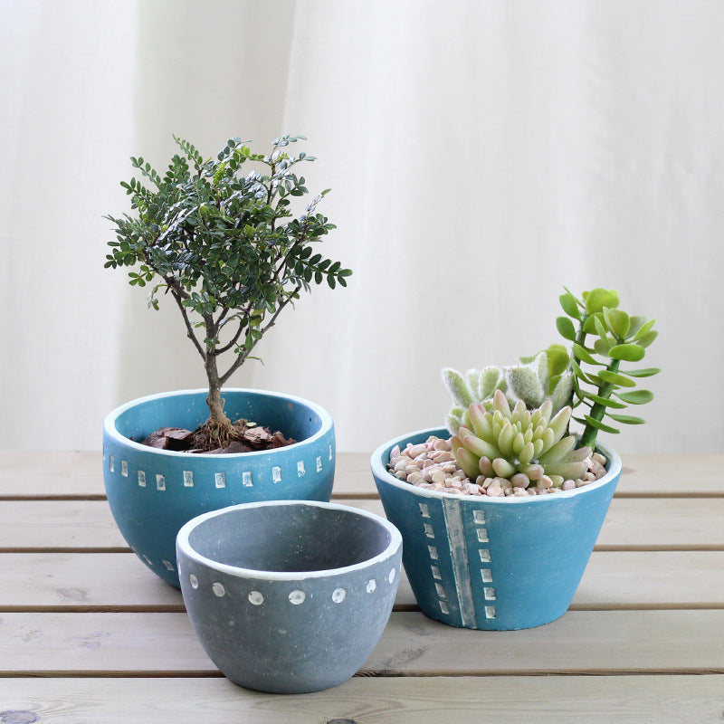 Handmade Cement Planter for Succulents and Greenery