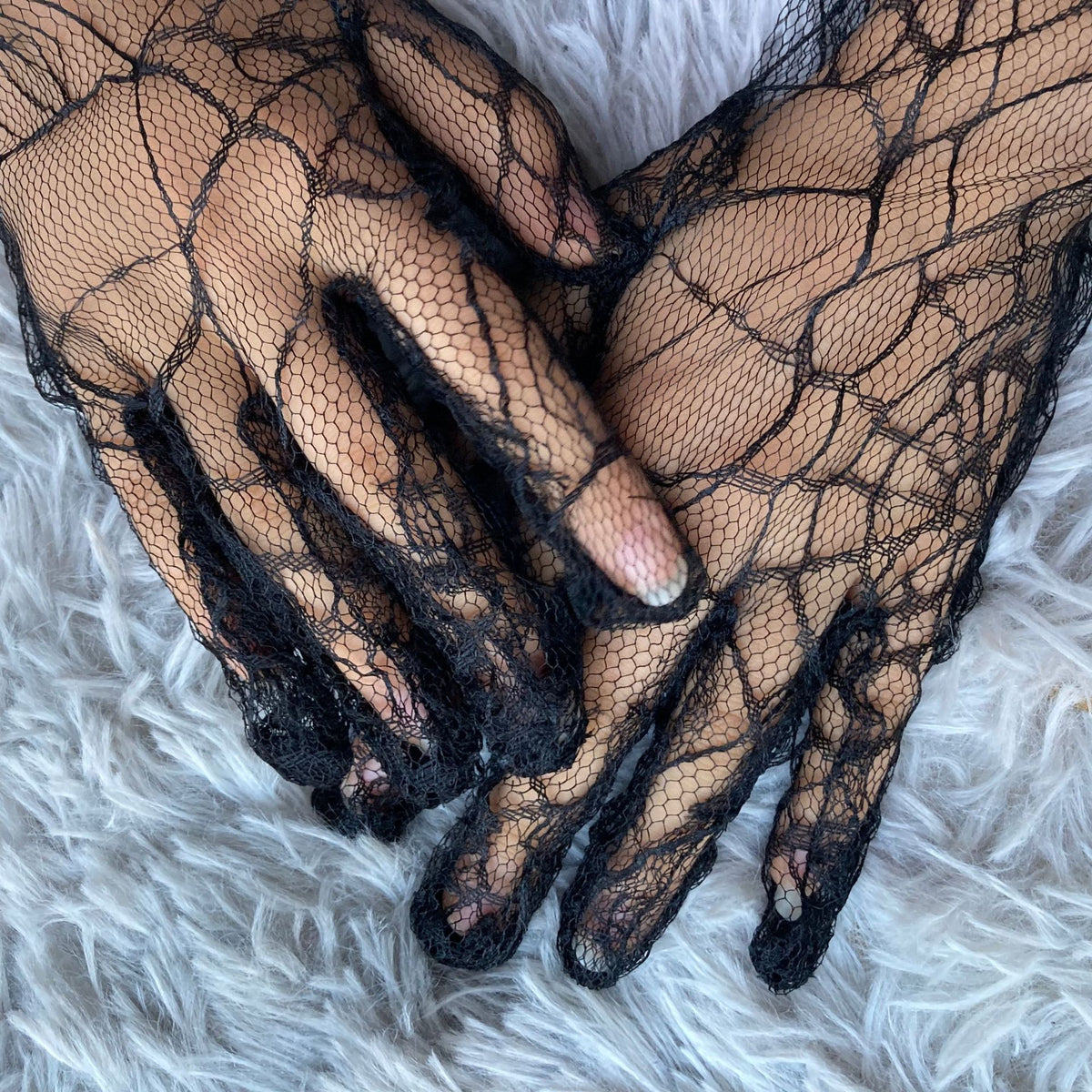 Spider Web Gloves - Halloween Costume Accessory