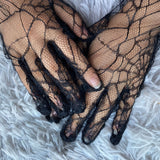 Spider Web Gloves - Halloween Costume Accessory